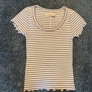 Abercrombie & Fitch, striped, low neck scoop shirt.